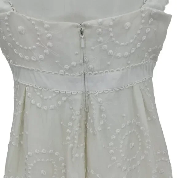 Lilly Pulitzer White Lace Sleeveless Sundress Size 8 Sheath Beach Wedding Silk - Picture 12 of 16